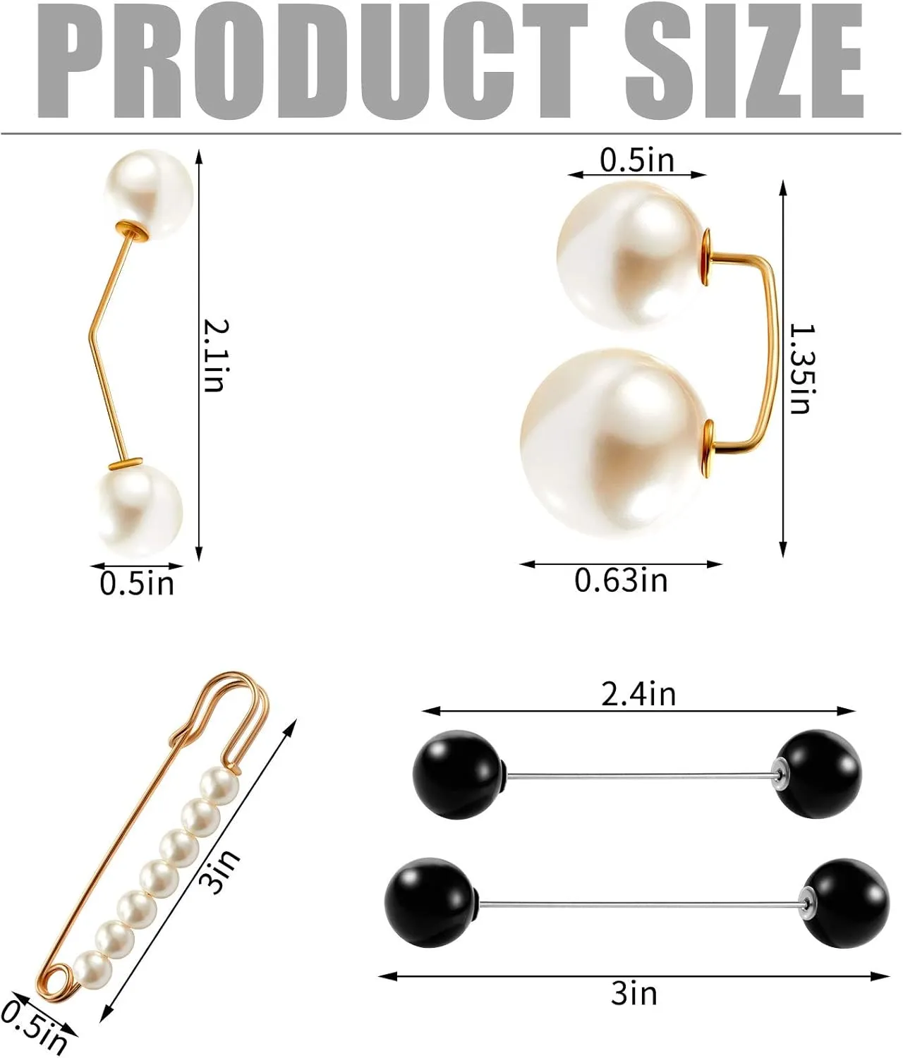 12 Pieces Faux Pearl Brooch Sweater Shawl Brooch Anti Exposure Neckline Safety Pin with Different Design for Women