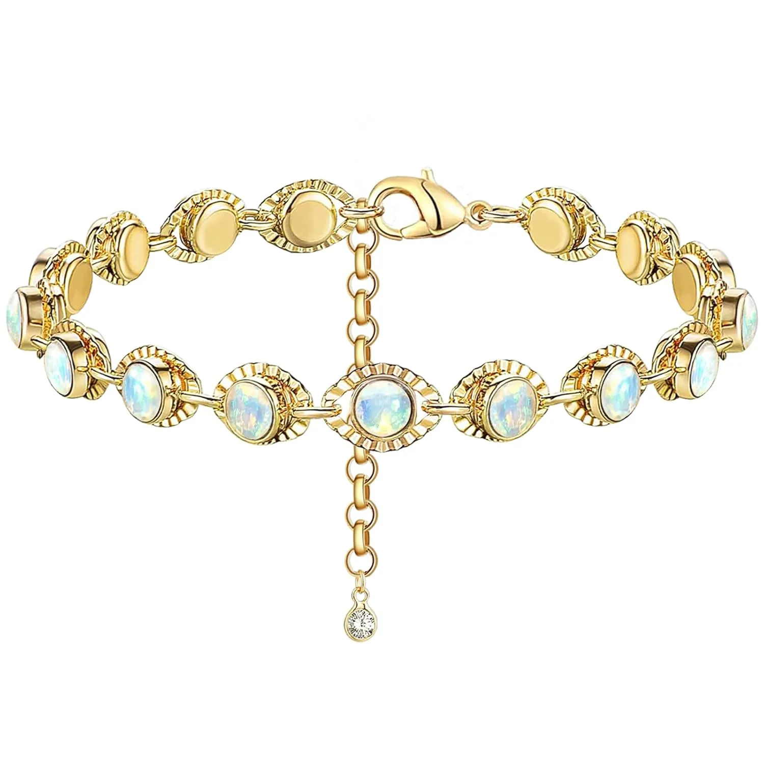 14K Gold Anklets for Women,Large Ankle Bracelets for Women Waterproof Anklet,OB Stone Beach Resort Bohemian Style Adjustable Anklet for Women(8'' 2.5'' Slim Version)