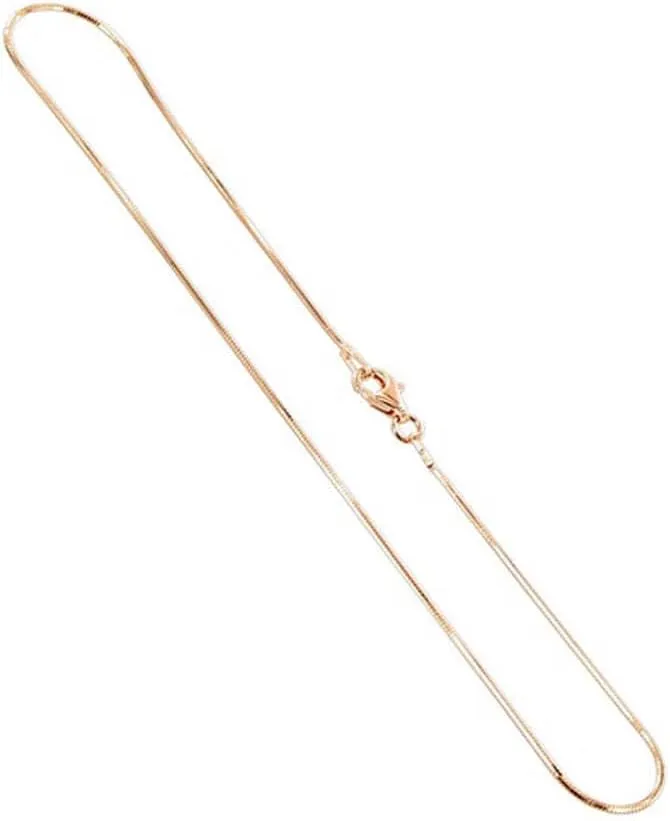 14k Rose Gold Diamond-cut Snake Chain Anklet Bracelets