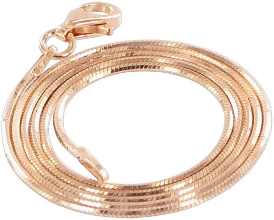 14k Rose Gold Diamond-cut Snake Chain Anklet Bracelets