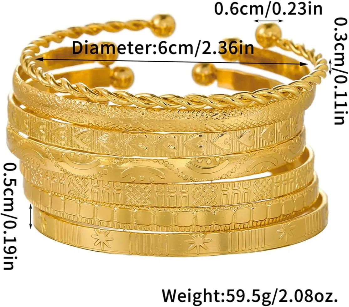 19Pcs Gold Bangle Bracelets Set for Women Boho Multi Layer Stack Textured Bracelets Indian Chunky Bangle Bracelet for Women Teen