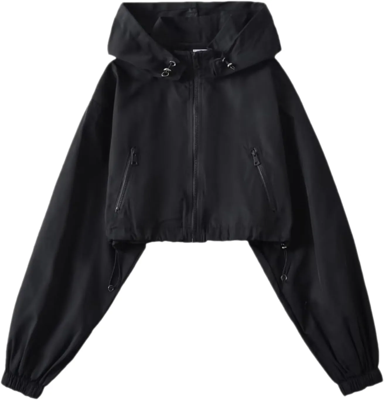 2023 Women Cropped Trench Coats Fashion Winter Windproof Windbreaker Jackets Fashion Classic Hooded Coat Trendy Outerwear