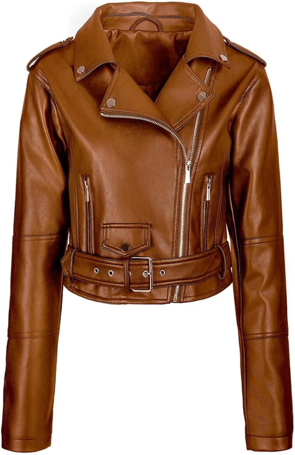 2024 Motorcycle Jackets For Women Vintage Long Sleeve Faux Leather Jackets Lightweight Trendy Fall Suede Crop Coats