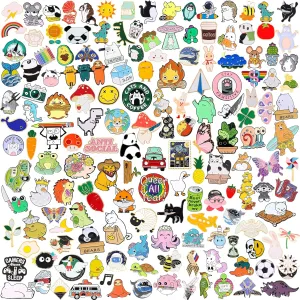 20/30/60/100 Mixed Enamel Pins for Backpacks,Hat Cute Funny Button Pins Bulk Set,Cartoon Plant Aesthetic Brooch Lapel Backpack Pins for Hats Women Girls Cloths Decoration