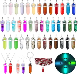 40Pcs Healing Crystal Pendants