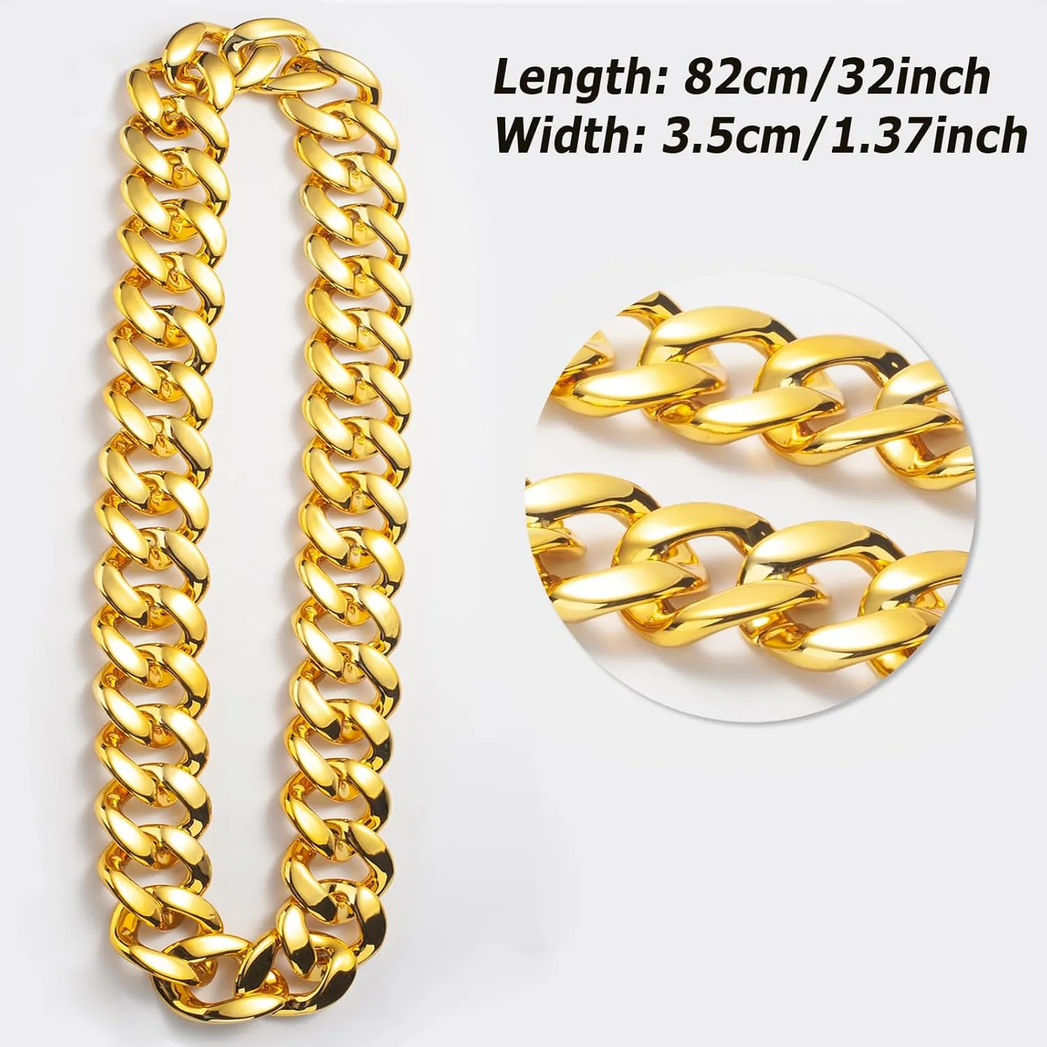 80s 90s Hip Hop Costume Kits Rapper Accessories Outfit Fake Gold Chain Necklace Twist Leg Punk Sunglasses for Rapper