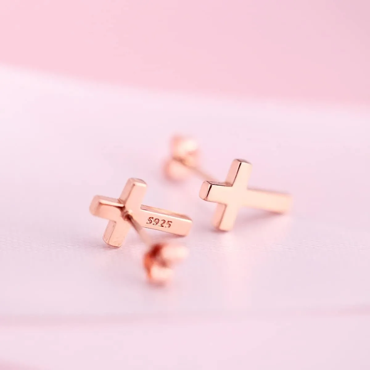 925 Sterling Silver Cross Stud Earrings Fashion Earrings Cross Earrings