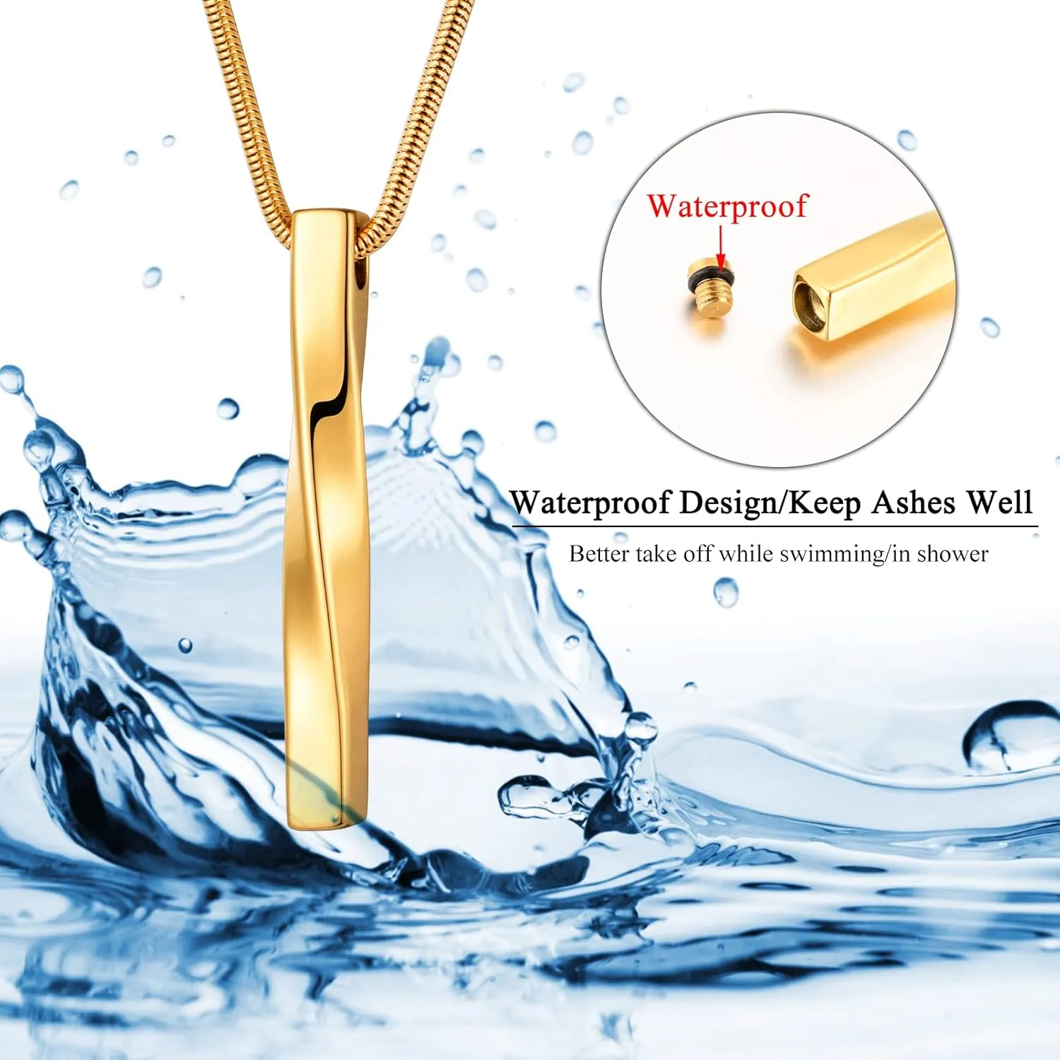 abooxiu Cremation Jewelry for Ashes Twist Ashes Necklace Urn Necklace for Ashes Cremation Necklace Stainless Steel Urn Pendant Memorial Keepsake for Women Men