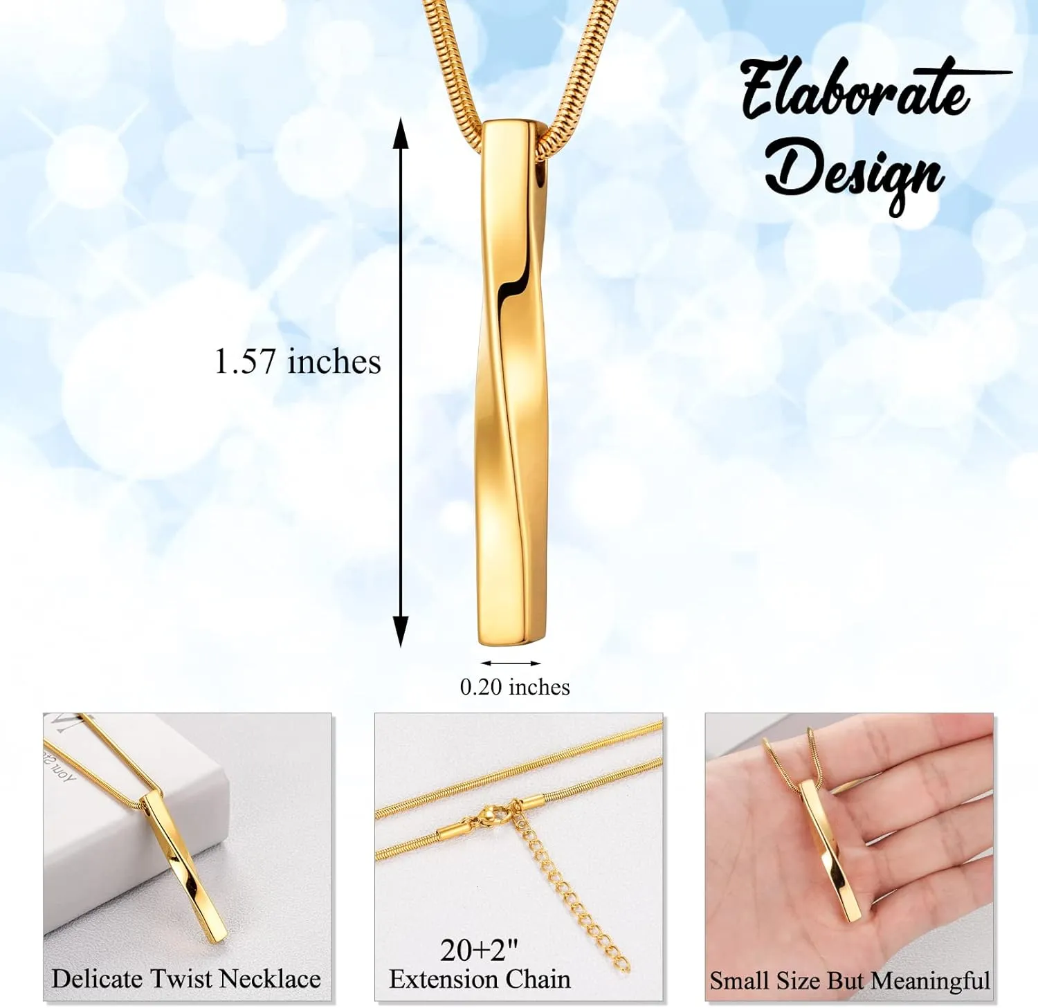 abooxiu Cremation Jewelry for Ashes Twist Ashes Necklace Urn Necklace for Ashes Cremation Necklace Stainless Steel Urn Pendant Memorial Keepsake for Women Men