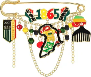 African Brooches for Women Juneteenth Africa Map Queen Brooch Pins 1865 Sunflower Black History Month Brooches Juneteenth African Jewelry Accessories Outfits Gifts