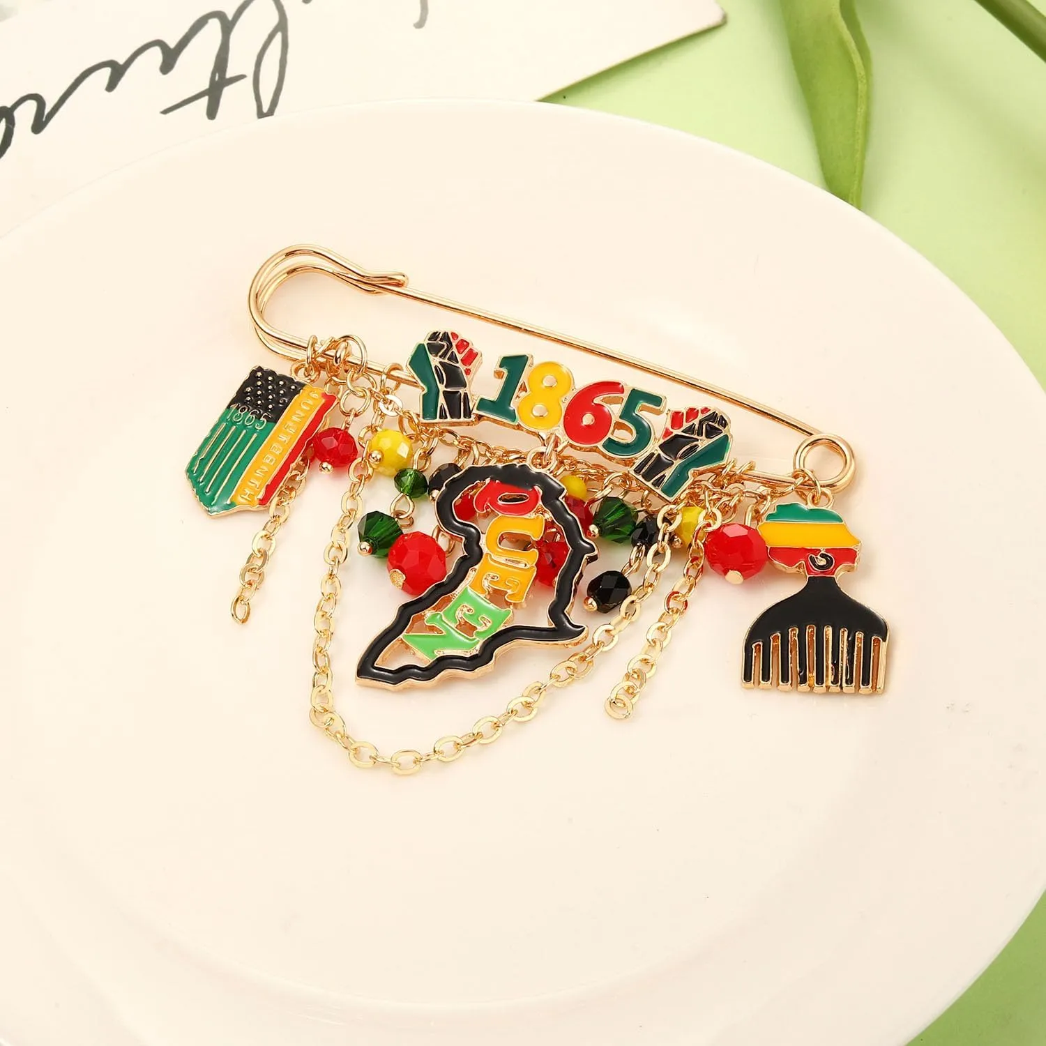 African Brooches for Women Juneteenth Africa Map Queen Brooch Pins 1865 Sunflower Black History Month Brooches Juneteenth African Jewelry Accessories Outfits Gifts