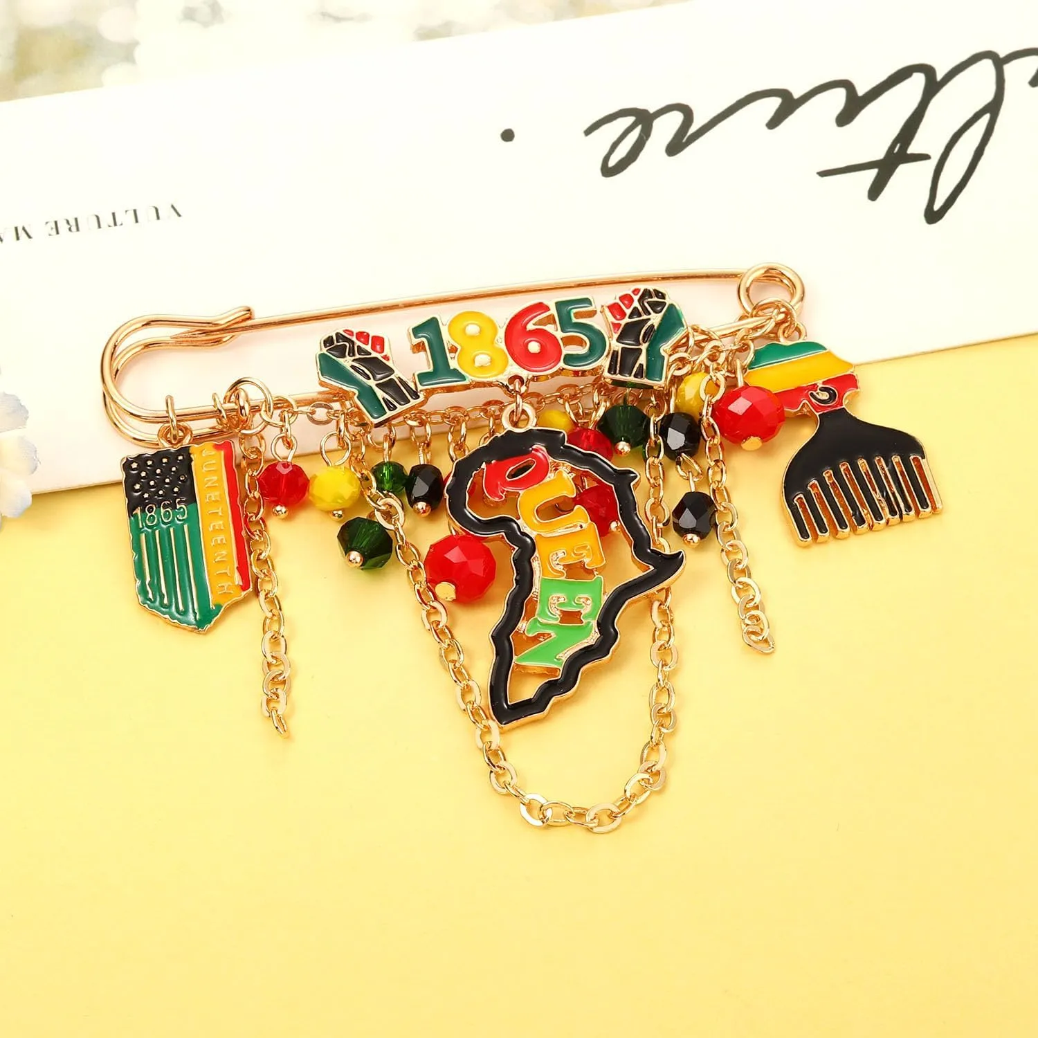 African Brooches for Women Juneteenth Africa Map Queen Brooch Pins 1865 Sunflower Black History Month Brooches Juneteenth African Jewelry Accessories Outfits Gifts