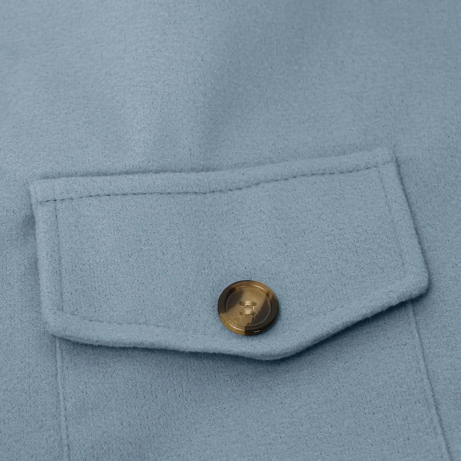 Akklian Trendy Trench Coat Women 2024 Lapel Button Down Casual Jacket Fall Winter Woolen Mid-Length Outerwear with Pockets