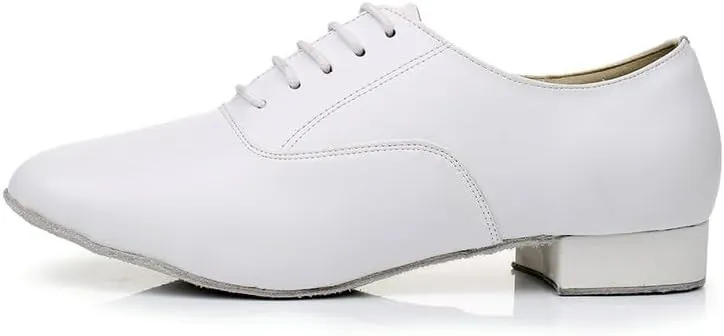 AOQUNFS Men's Latin Dance Shoes Black Patent Leather Leather Ballroom Tango Salsa Shoes,Model 8002