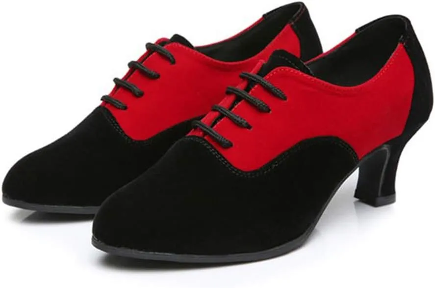 AOQUNFS Women Latin Ballroom Dance Shoes Lace-up Modern Salsa Practice Dance Shoes,Model ZYX305
