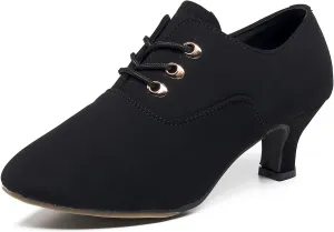 AOQUNFS Women's Latin Dance Shoes Lace-up Ballroom Modern Salsa Practice Dance Shoes,Model FT-033