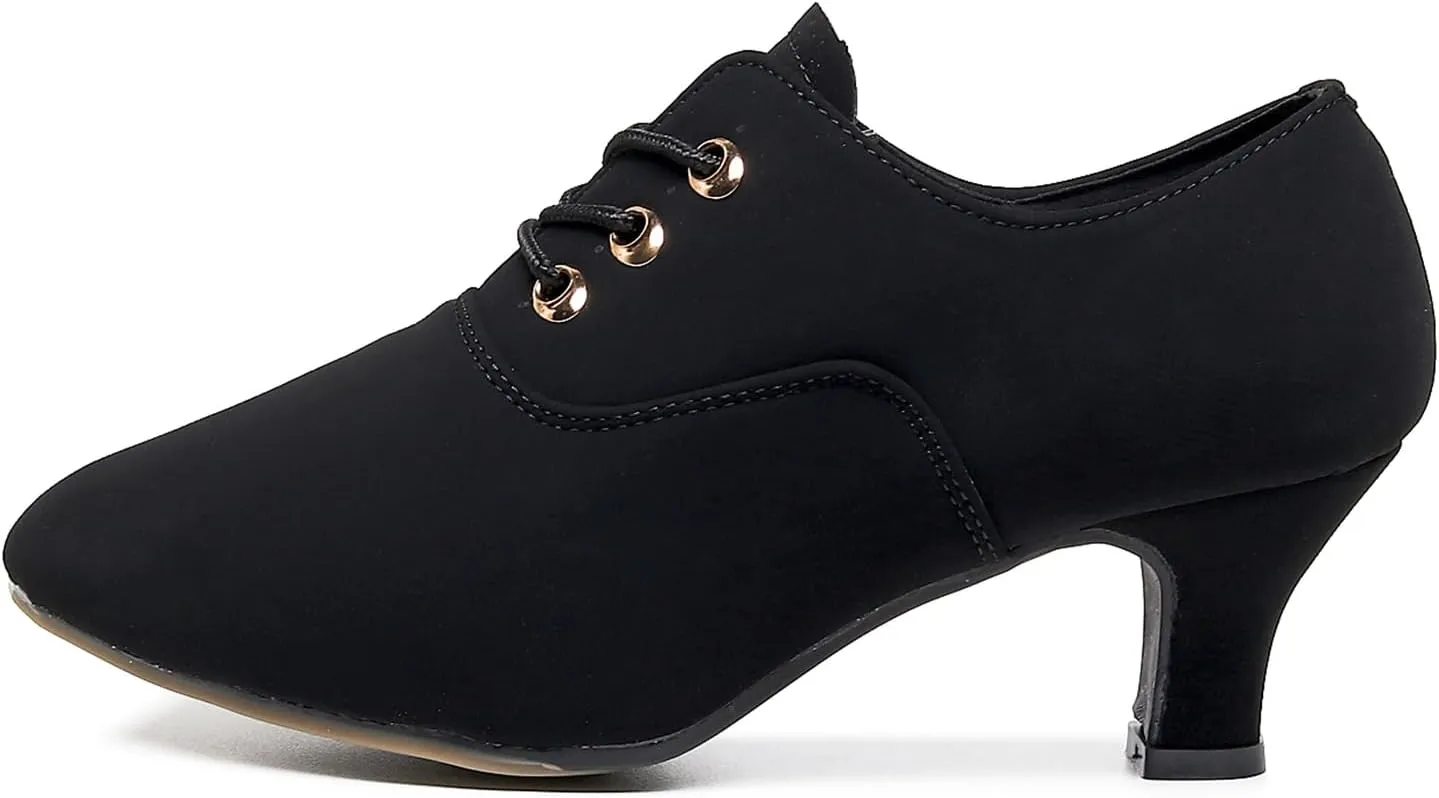 AOQUNFS Women's Latin Dance Shoes Lace-up Ballroom Modern Salsa Practice Dance Shoes,Model FT-033