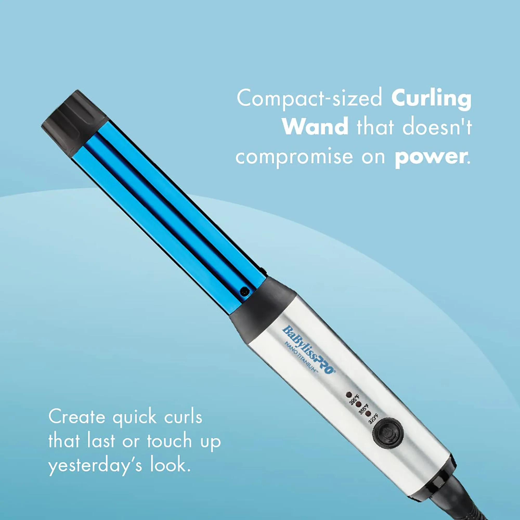 BabylissPRO Nano Titanium 1" Compact Curling Wand - Item No. BNTMWUC