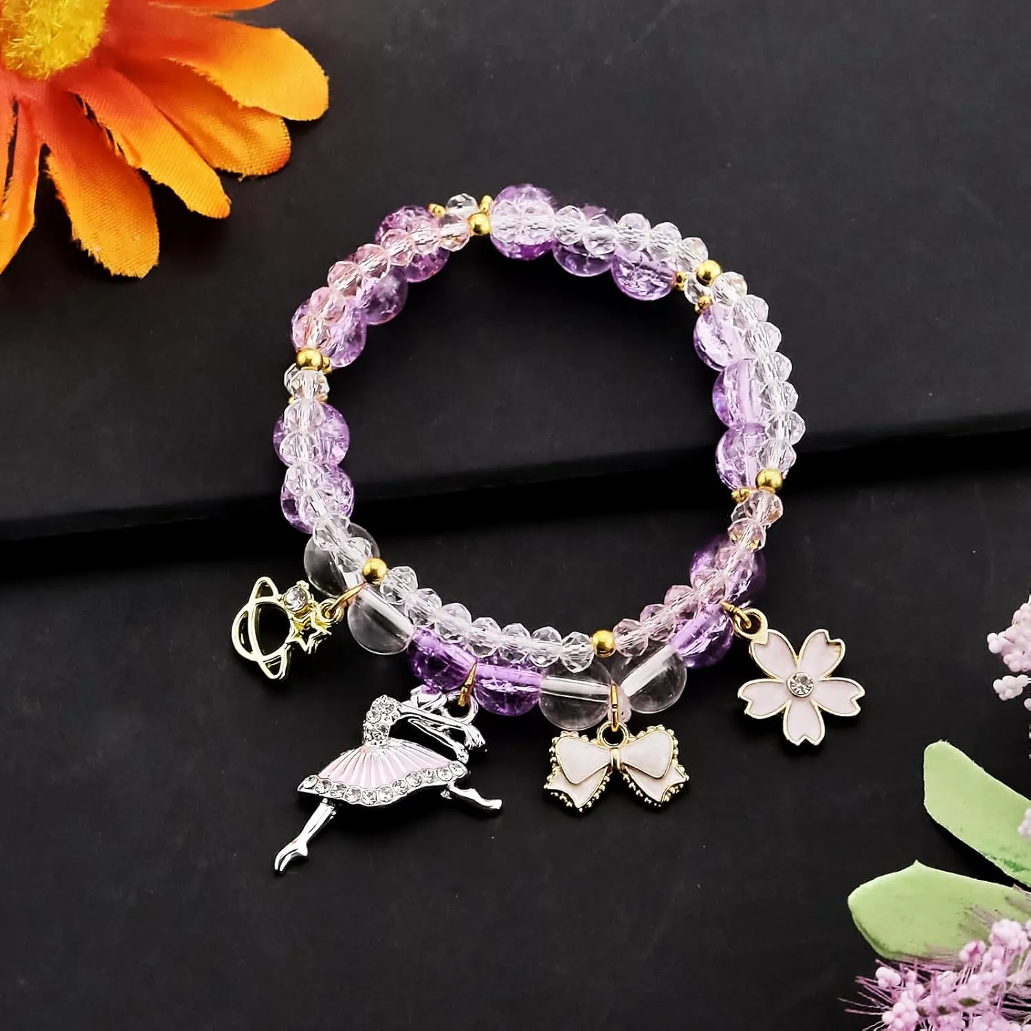 Ballerina Bracelet Dance Recital Bracelet Ballerina Blue Bracelet Cute Ballerina Dance Beaded Bracelet Ballerina Friendship Bracelets Ballerina Party Jewellery