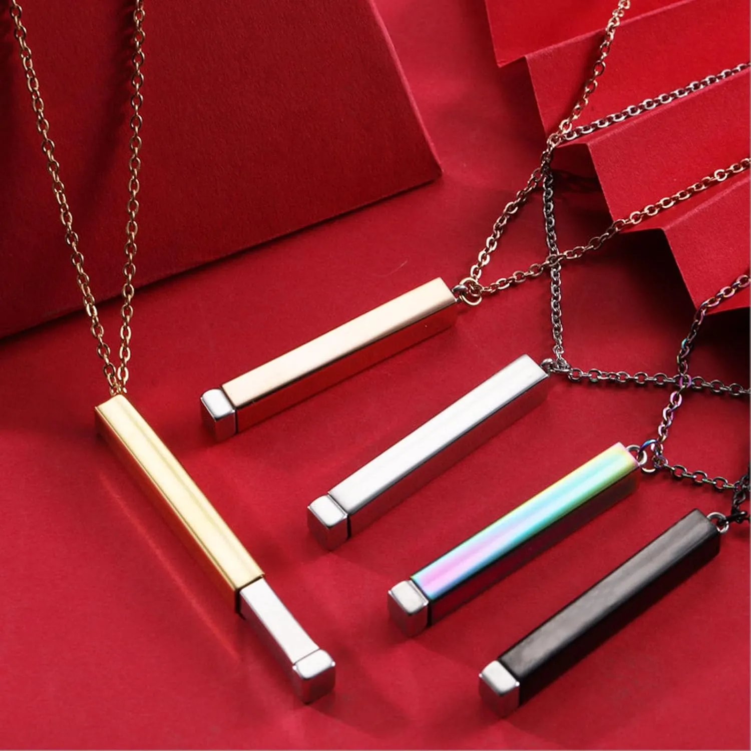 Be Kind...Of A Bich - Hidden Message Necklace, Be Kind...Of A Bich - 3D Engraving Vertical Bar Necklace Stainless Steel Encouragement Mantra Pendant Necklace for Women Sorority Sisters Friendship Jewelry