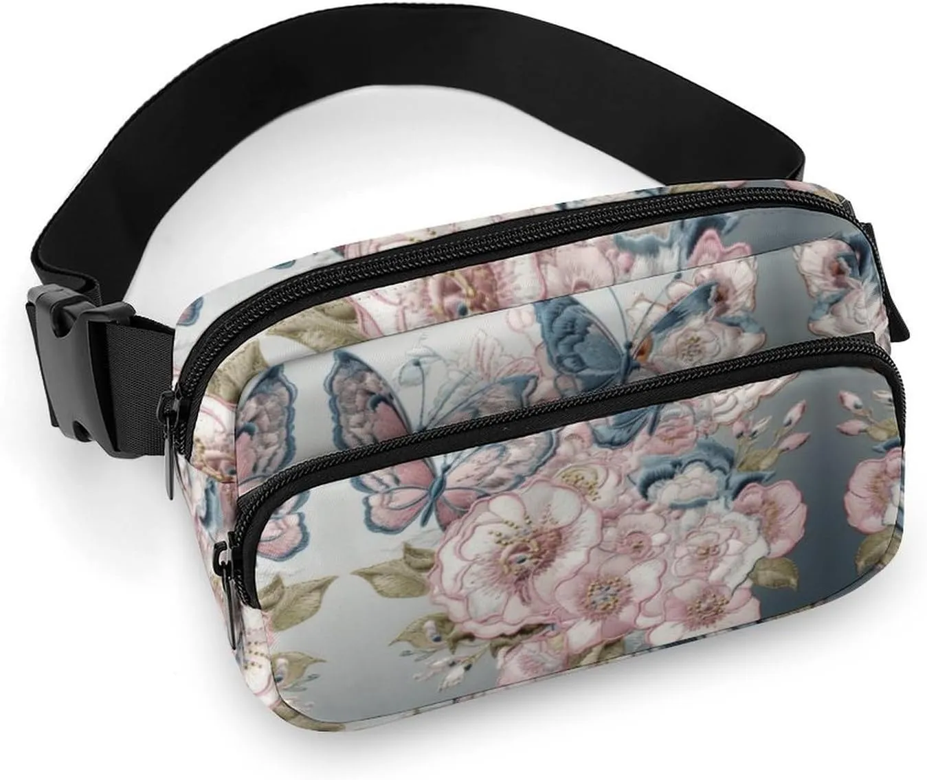 Beautiful Butterfly Pattern Printed Fanny Pack Fanny Packs for Women Men,Crossbody Bag Large Chest Bag with Adjustable Strap for Outdoors Workout Traveling Casual Running