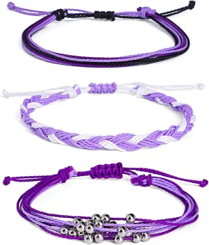 Bohemian Friendship Bracelet Set Beach Waterproof String Ocean Surfer Beaded Jewelry Adjustable Braided Rope String Cactus Bracelets Boho Stretch Handmade Woven Bracelets for Teen
