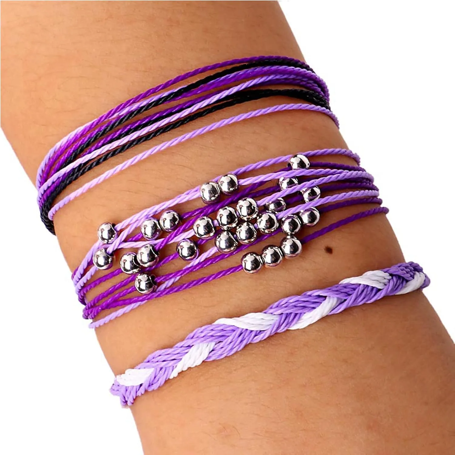 Bohemian Friendship Bracelet Set Beach Waterproof String Ocean Surfer Beaded Jewelry Adjustable Braided Rope String Cactus Bracelets Boho Stretch Handmade Woven Bracelets for Teen