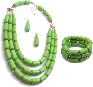 Bohemian style multilayer beaded Necklace   Earrings   Bracelet set for Women's and girls gifts