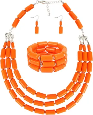 Bohemian style multilayer beaded Necklace   Earrings   Bracelet set for Women's and girls gifts