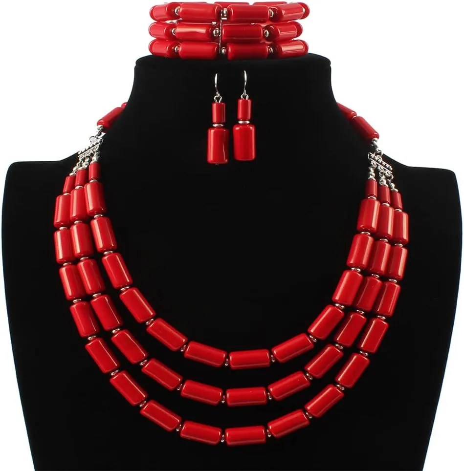 Bohemian style multilayer beaded Necklace   Earrings   Bracelet set for Women's and girls gifts