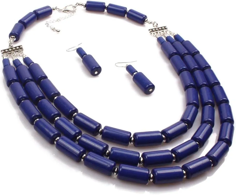 Bohemian style multilayer beaded Necklace   Earrings   Bracelet set for Women's and girls gifts