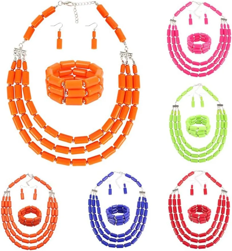 Bohemian style multilayer beaded Necklace   Earrings   Bracelet set for Women's and girls gifts