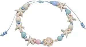 Bohemian Style Shell Foot Chain for Women Starfish Sea Turtle Design Waterproof Beach Bead Weaving Ankle Chains Bracelets Summer Simple Handmade Chain Anklets Beach Foot Chain Jewelry for Women Gifts