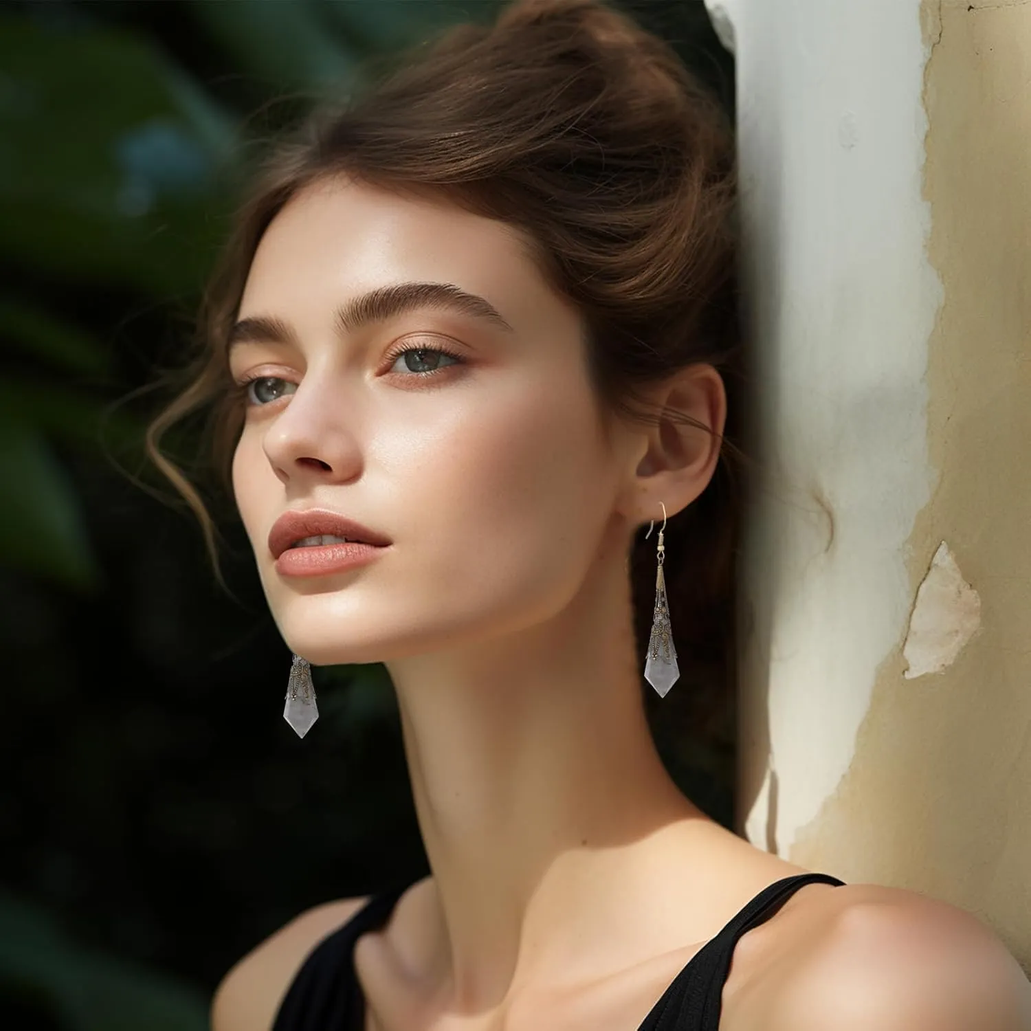 Boho Multiple Style Natural Stone Earrings for Women Unique Healing Gemstone Energy Hypoallergenic Lightweight Dangle Drop Earrings Multiple Styles Earrings Jewelry for Birthday Party Gift