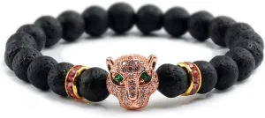 Bracelet Men Black Lava Healing Balance Beads Reiki Buddha Prayer Natural Stone Yoga Bracelet For Women,Rose color style 2