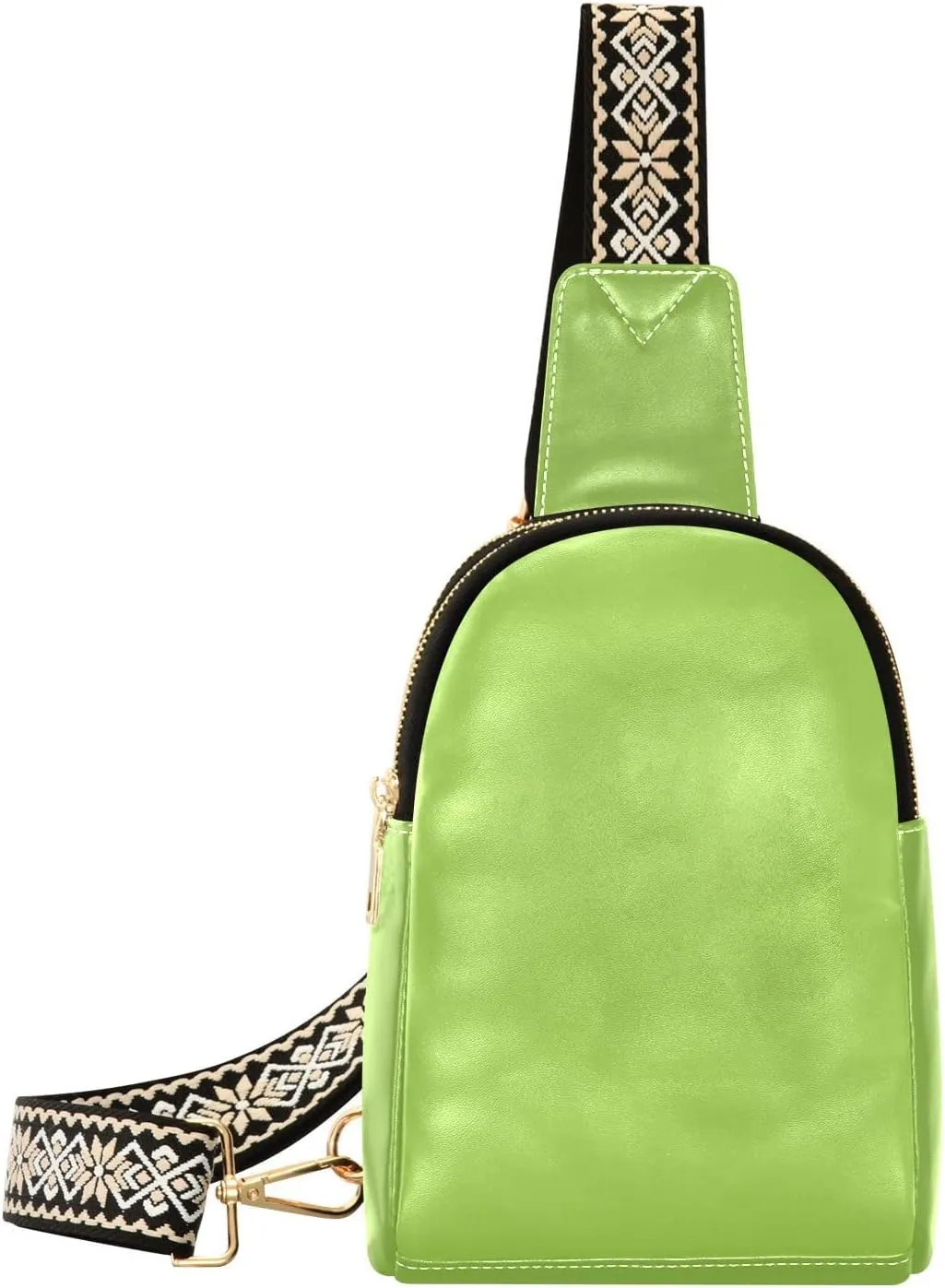 Bright Green Sling Bag for Women Men Fanny Packs Small Crossbody Bags for Women Leather Belt Bag Fashion Waist Packs Waterproof Chest Bag for Sport Hiking Travel Running
