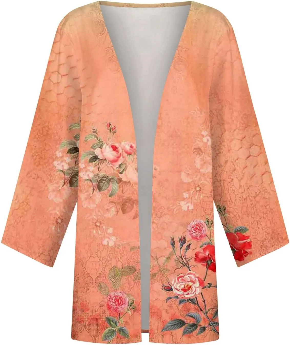 Cardigan Sweaters for Women Long Sleeve Sweaters Fashion Floral Print Dusters Kimono Cardigan Thin Workout Jacket