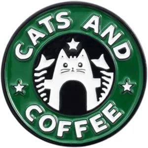 Cats Coffee Enamel Pin Cat Cafe Brooches Badges Bag Jeans shirt Bag Cute Brooches Lapel Pin Buckle Cute Animal Jewelry Gift for Friends
