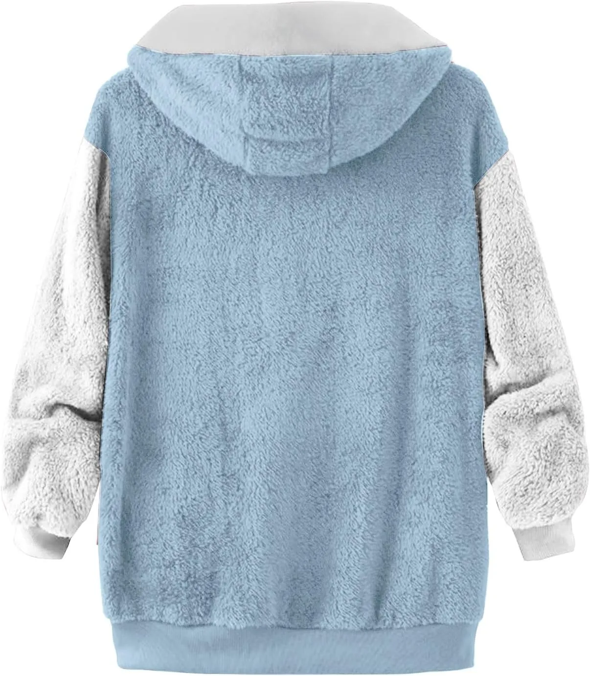 Ceboyel Women Color Block Fleece Jacket Sherpa Teddy Jackets Coat Fleece Fuzzy Cardigans Trendy Warm Winter Clothes 2023