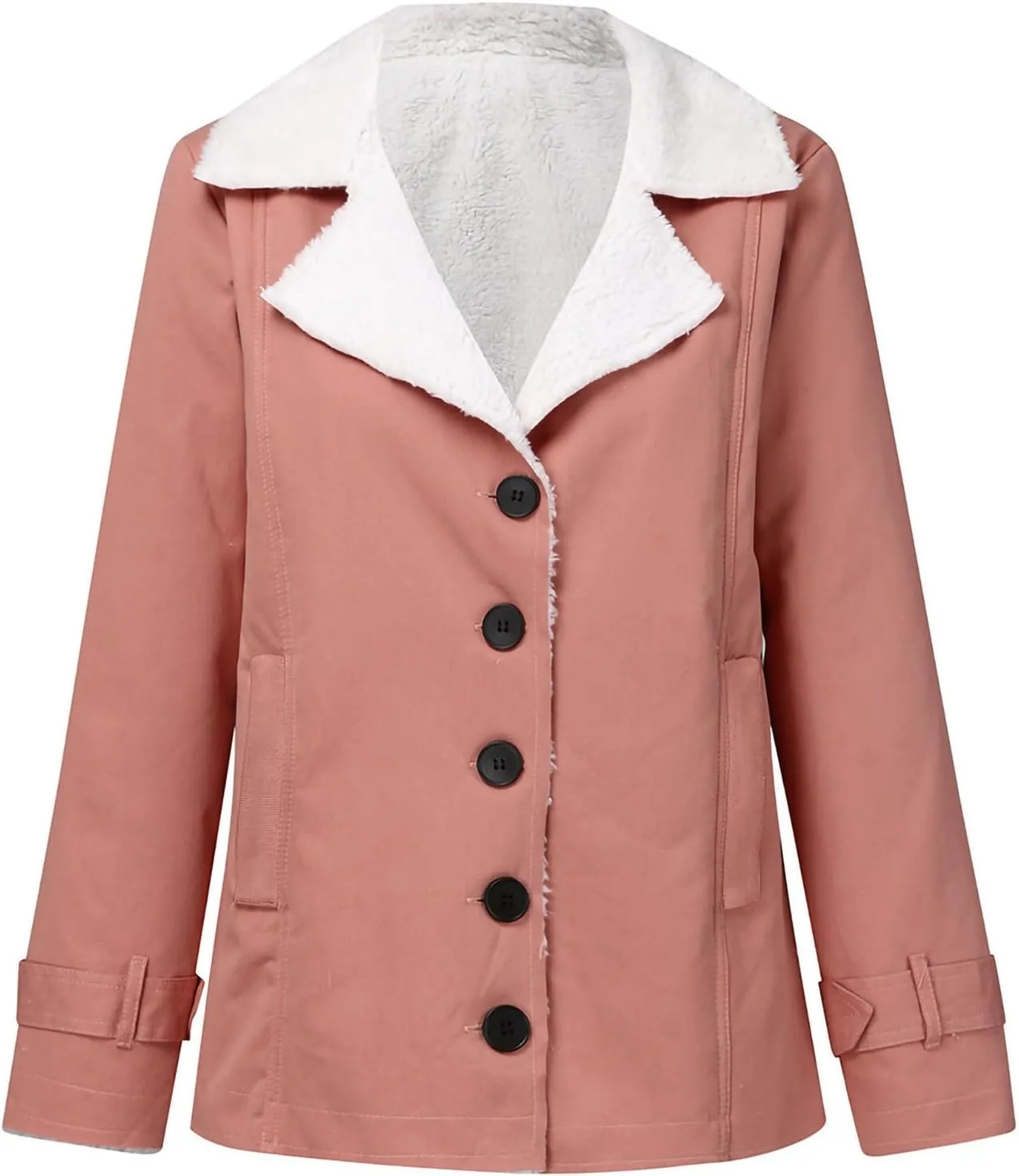 Ceboyel Womens Fleece Winter Jacket Fuzzy Sherpa Lined Coats Stand Collar Open Front Cardigan Trendy Warm Outerwear 2023