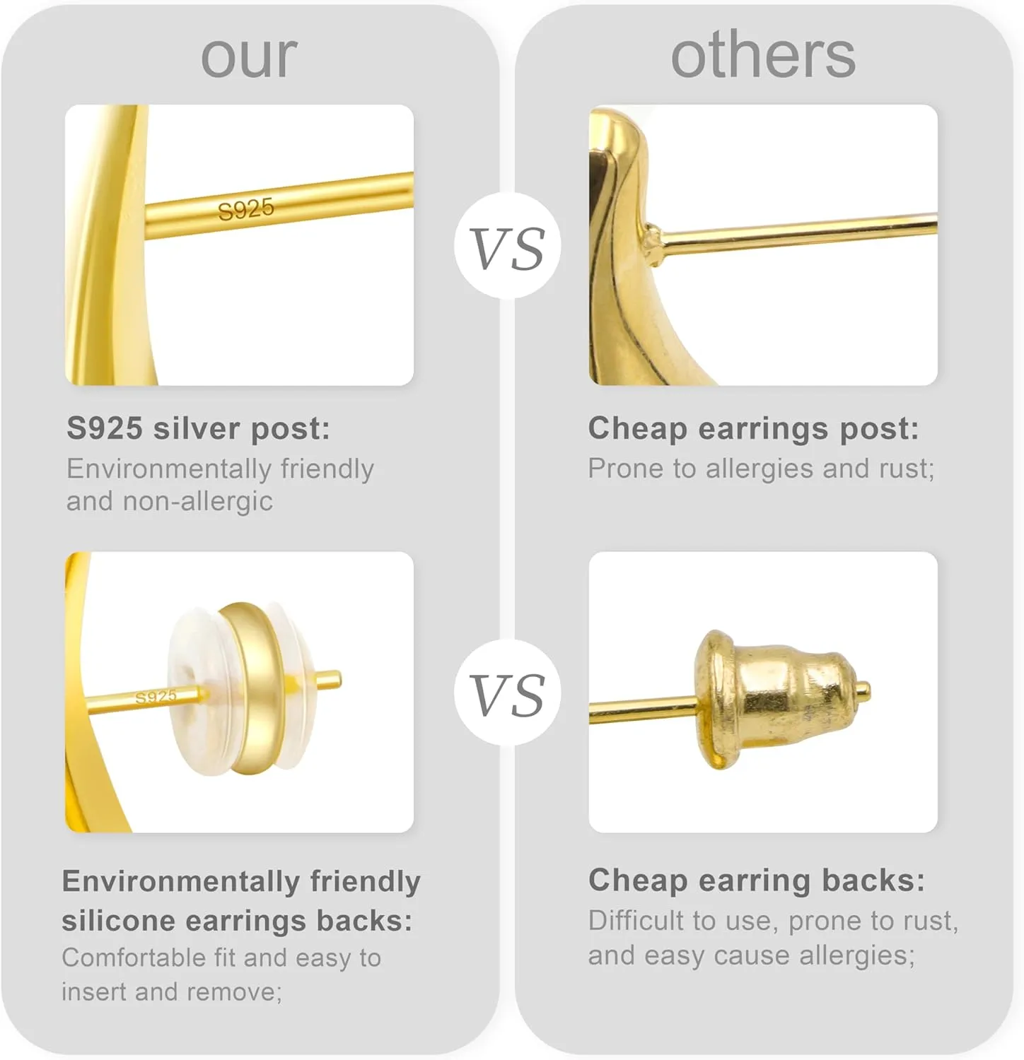 Chunky Gold Hoop Earrings for Women Lightweight Teardrop Dupes Earrings 925 Sterling Silver Post Large Drop Earrings Gold Plated Waterdrop Earrings Trendy Jewelry for Women
