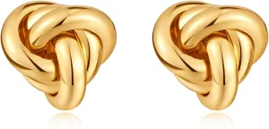 Chunky Gold/Silver Earrings Large Knot Earrings Love Knot Stud Earrings Geometric Dangle Drop Earrings for Women