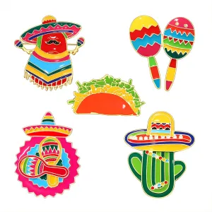 Cinco De Mayo Brooches Pin for Women Fun Mexico Fiesta sombrero Cactus Brooch Mexican taco Maracas Chili Pepper Brooch Pins Fashion Cinco De Mayo Day Festive Holiday Brooches Jewelry Accessories Gifts for Ladies Girls