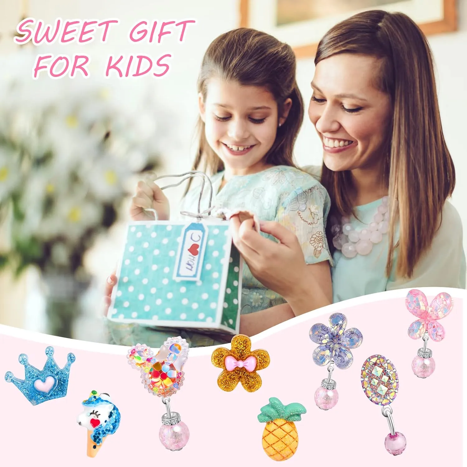 Clip On Earrings Hypoallergenic Clips Earrings Sets Suitable for Ages 4-12 Little Girls, Cute Small Clips On Earrings Jewelry Gifts Set