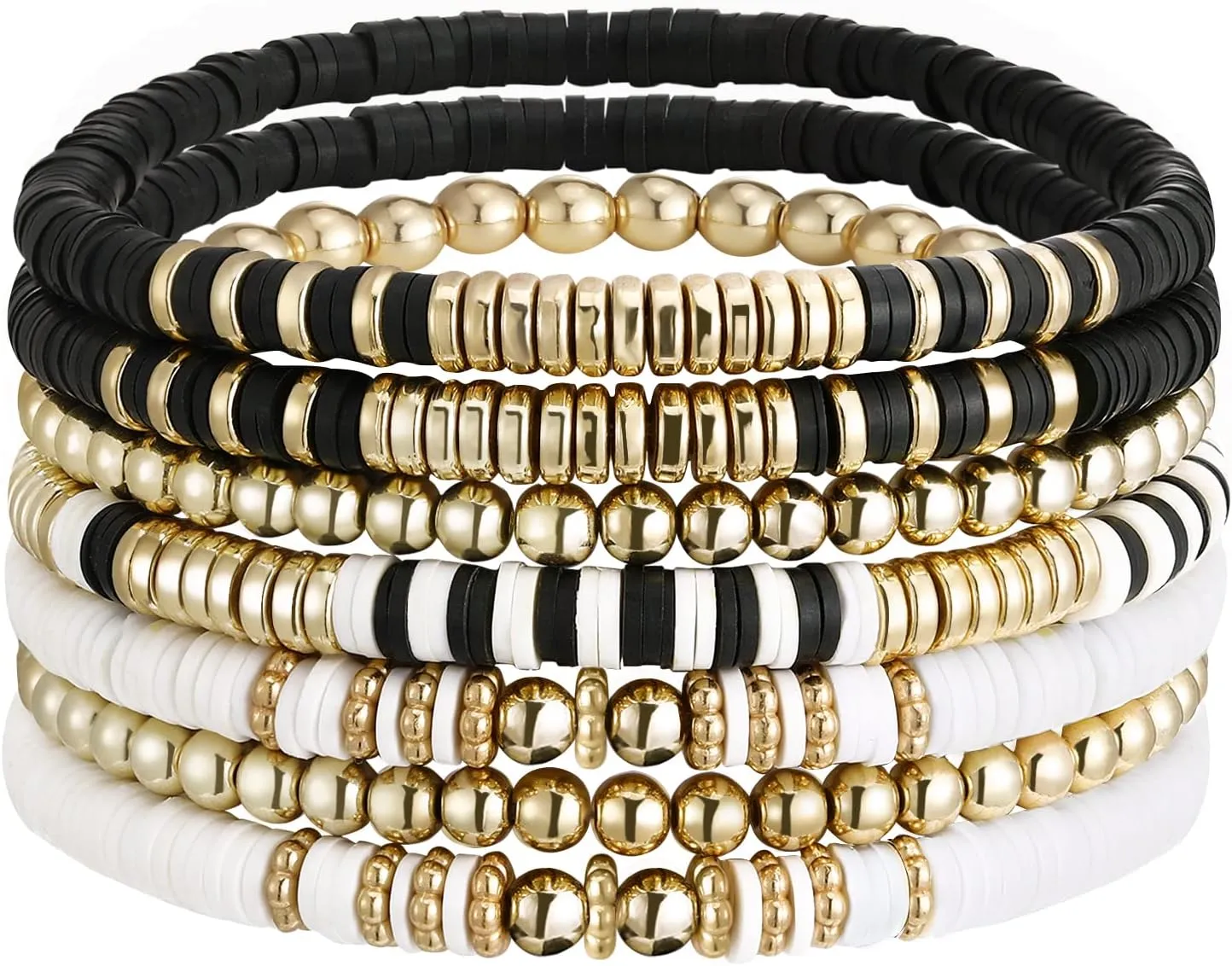 Colorful Stretch Bracelet Stack Boho Beaded Bracelet Set Heishi Surfer Bracelet Stackable Y2K Trendy Jewelry Friendship Multiple Set Women Fans