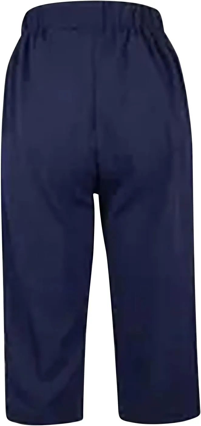 Cotton Linen Capri Pants for Women Wide Leg High Waisted Pant Palazzo Capris Pants Lightweight Beach Cropped Pant