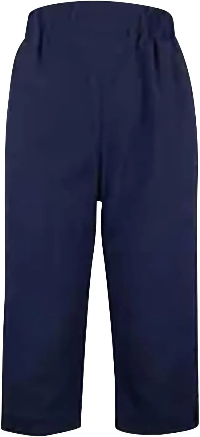 Cotton Linen Capri Pants for Women Wide Leg High Waisted Pant Palazzo Capris Pants Lightweight Beach Cropped Pant