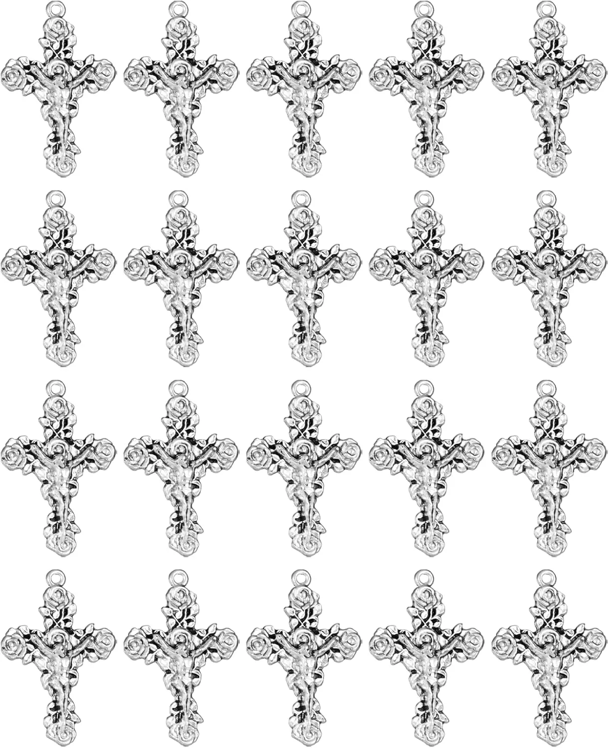 COTTVOTT Eastern Orthodox Cross Pendant/Catholic Jesus Christ INRI Cross Crucifix Pendant/Celtic Cross Pendant Charm for Rosary Necklace DIY Jewelry Making Parts