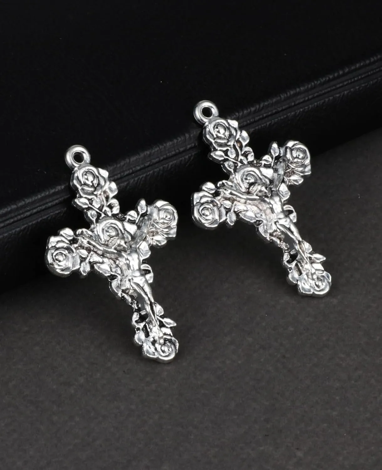 COTTVOTT Eastern Orthodox Cross Pendant/Catholic Jesus Christ INRI Cross Crucifix Pendant/Celtic Cross Pendant Charm for Rosary Necklace DIY Jewelry Making Parts