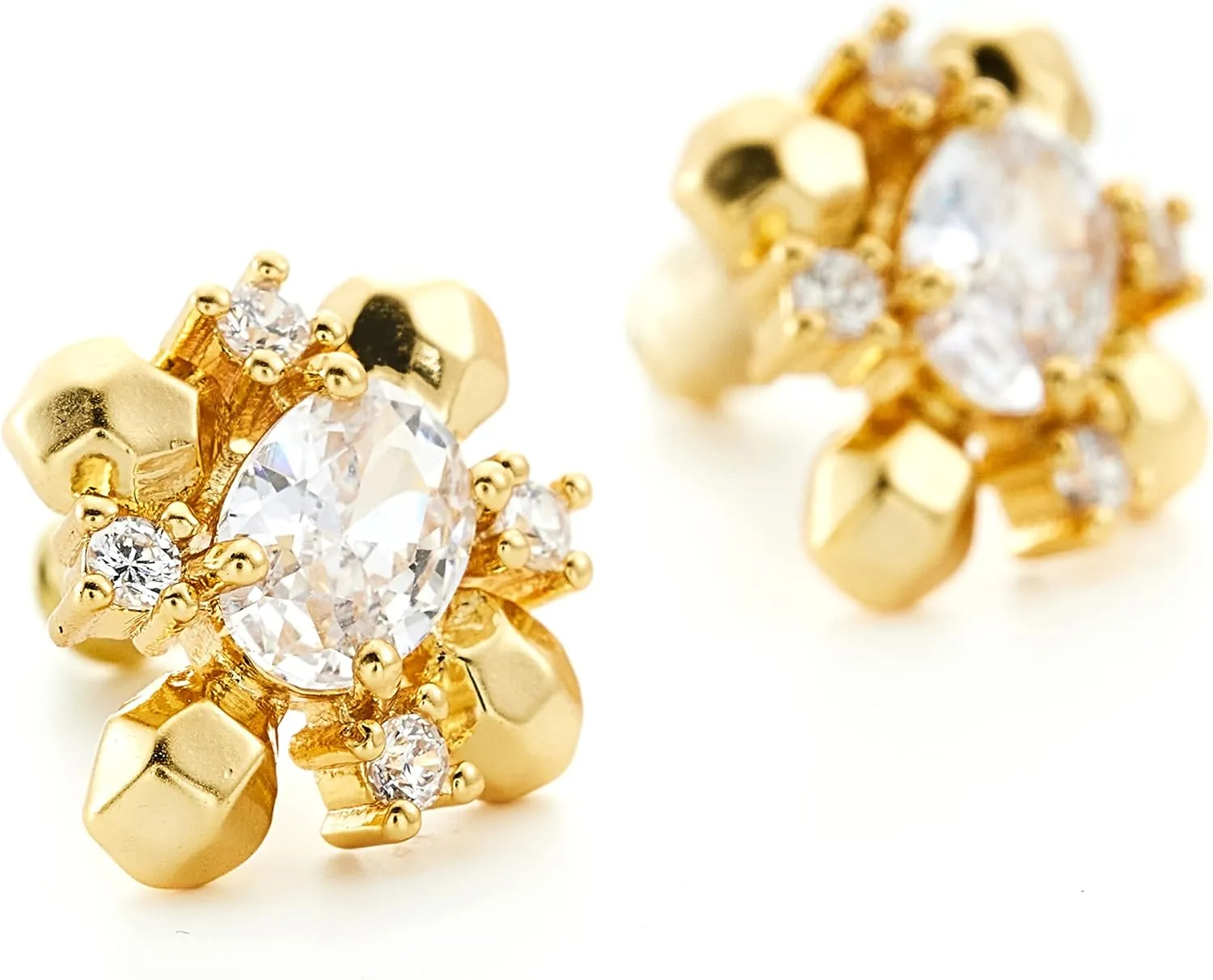 C.Paravano 18K Gold Earrings Studs Stud Earrings for Women Hypoallergenic Earring for Women Flatback Stud Earrings Stud Earrings Gold